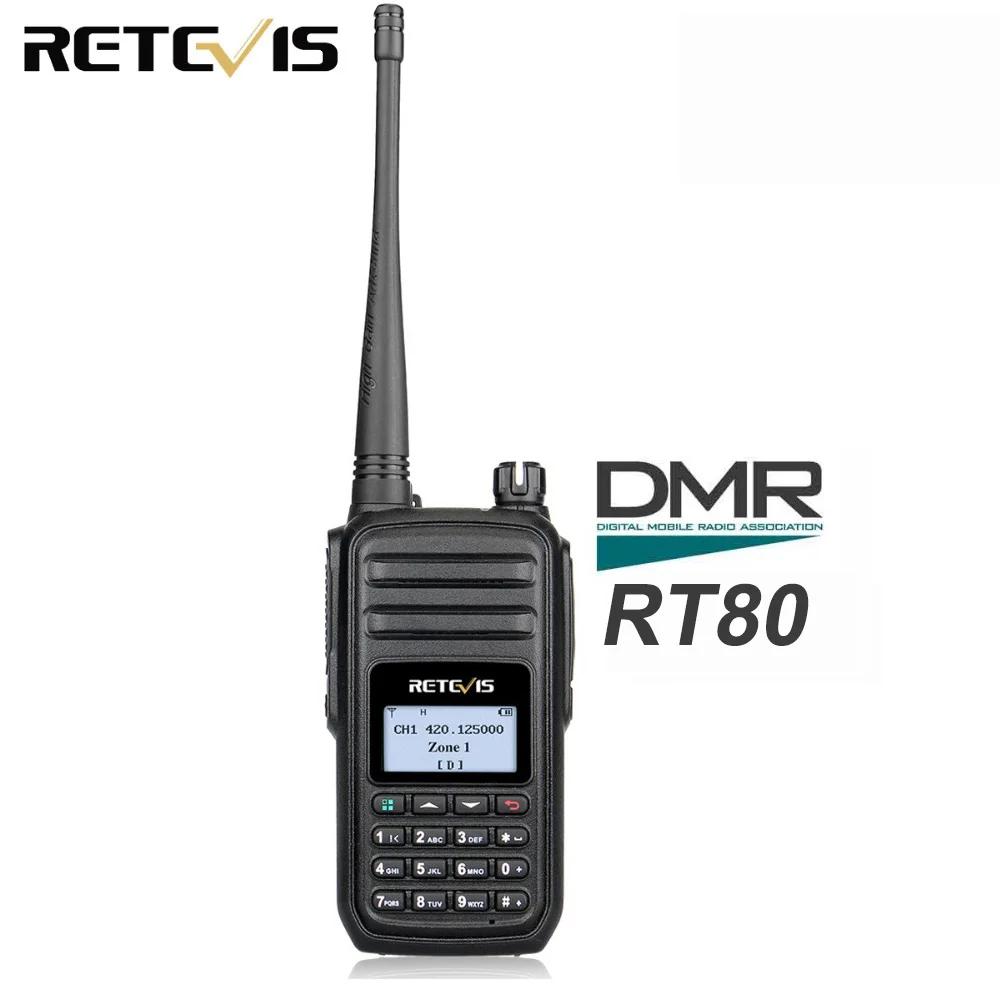 RETEVIS RT80 радиоприемник DMR цифровая рация 5 Вт UHF радиостанции VOX fm Портативное двухстороннее радио Amador аналоговый/цифровой трансивер