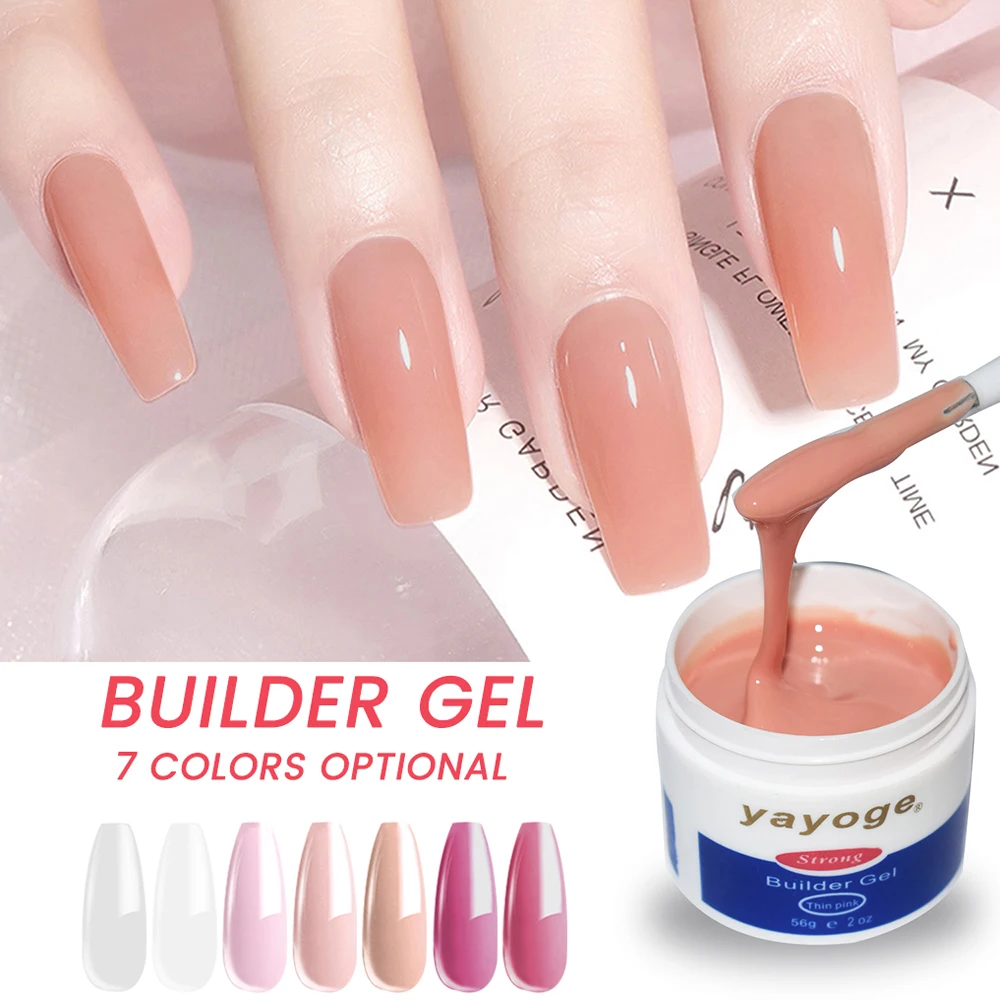 

YAYOGE 56g Builder Gel Nail Extension Gel 7 Colors Poly Crystal gel For Nails Finger Extensions Form Tips UV Gel Polish Nail Art