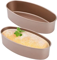 8 inch oval cake pans non stick carbon steel bakeware for quiche cheesecake meat loaf bread baking pan for daily use