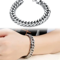 2021 trend man best friend bracelet length 210mm fashion stainless steel mens bracelets silvery jewelry 20cm 21cm 22cm