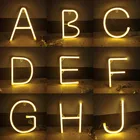 Теплый алфавит, светодиодная неоновая надпись, сказочные огни, гирлянда, гирлянда с питанием от USB, настенное украшение на свадьбу, Рождество, годовщину