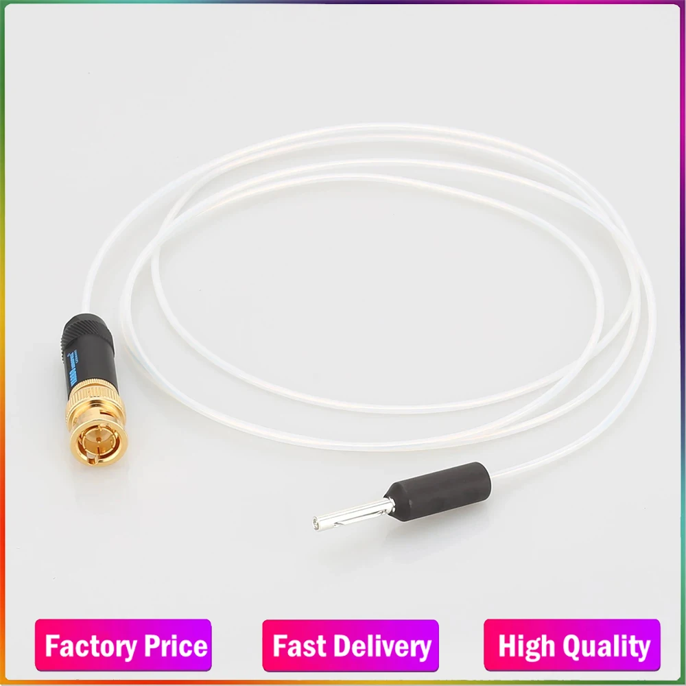 

HIFI Sterling Silver Audio Cable Banana To BNC Plug Cable For GND Amplifier Decoder Speaker Audio Grounding Box Tuning Box