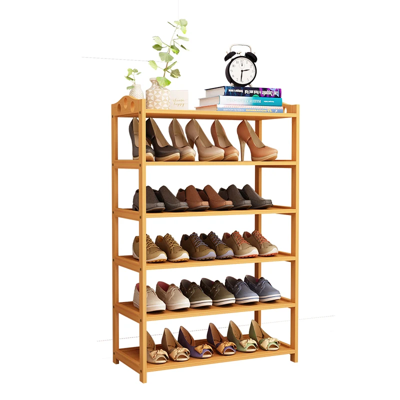 Бамбуковая деревянная полка для обуви стеллаж подставка растений домашнего