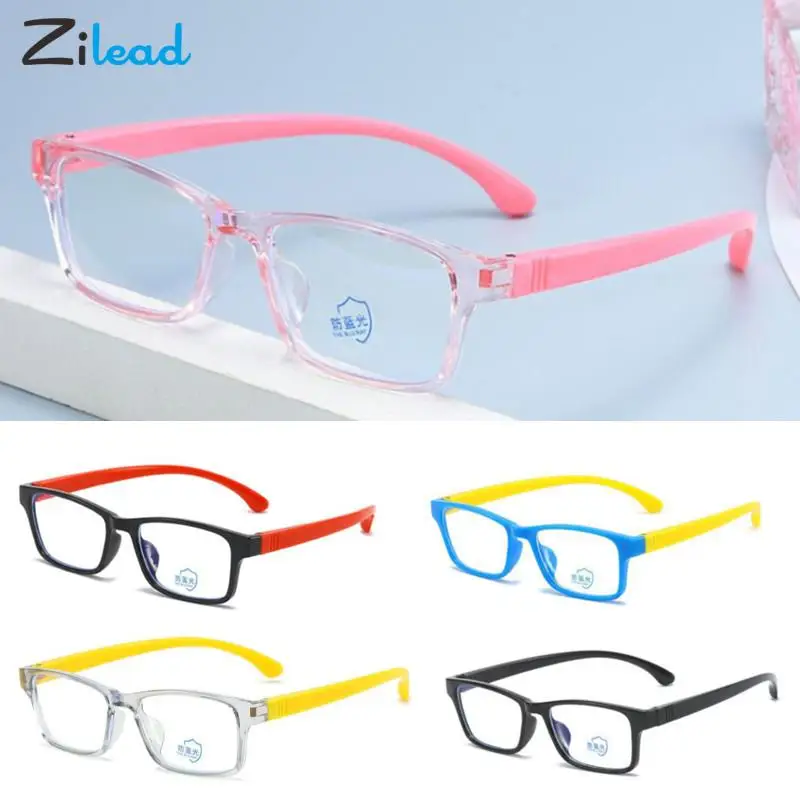 Zilead Square Anti-blue Light Kids Glasses Optical Frame Children Boy Girls Computer Transparent Anti Blocking Light Eyeglasses