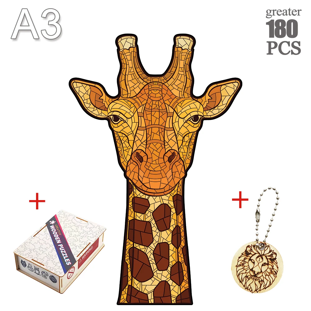 

Unique Deer 3D Wooden Puzzle Adult Kids Jigsaw Puzzles Animal Puzzles Boutique Gift Box Packaging Children Christmas Gifts Toys