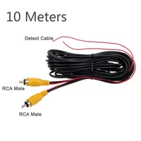car rear view camera reverse video cable power cable rca male lotus head bus truck video cable for car dvd monitor player 10m