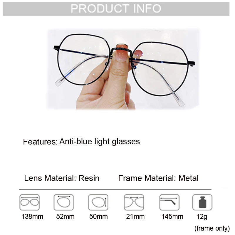 

Computer Gaming Glasses Anti Blue Ray Glasses Women Men Memory Metal Flexible Full Frame Blue Light Blocking Glasses Protection