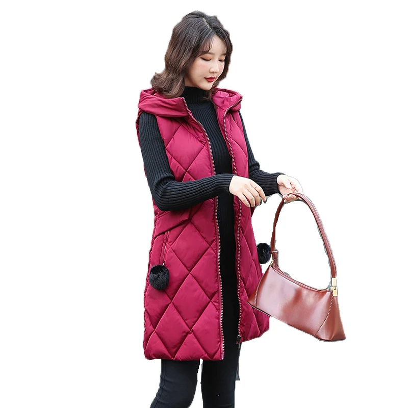 Новинка осенне-зимний жилет женский 2021 Женская куртка без рукавов с капюшоном