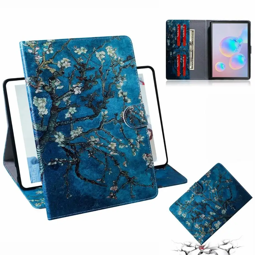 4 Чехол для планшета для Samsung Galaxy Tab S6 T860 T865 SM-T860 SM-T865 10,5 дюймов модный цветной рисунок кожаный чехол-подставка, петля+ подставка для ручек - Цвет: 4