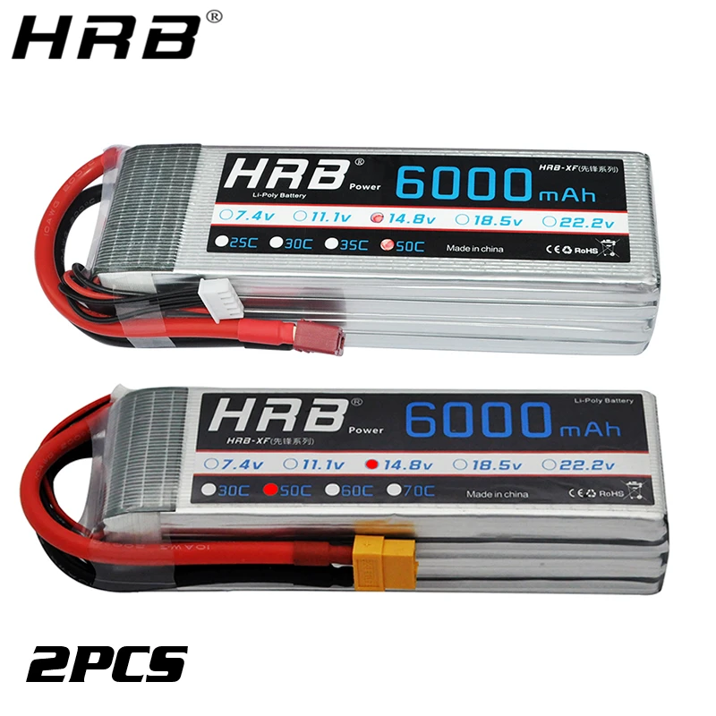 2 шт. HRB Lipo 4S аккумулятор 14 8 в 6000 мАч 50C XT60 T Deans XT90 EC5|hrb lipo|lipo battery 4slipo |