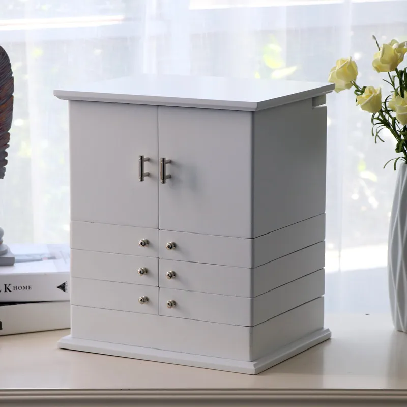 Многослойные ящики из твердой древесины для хранения ювелирных изделий большой