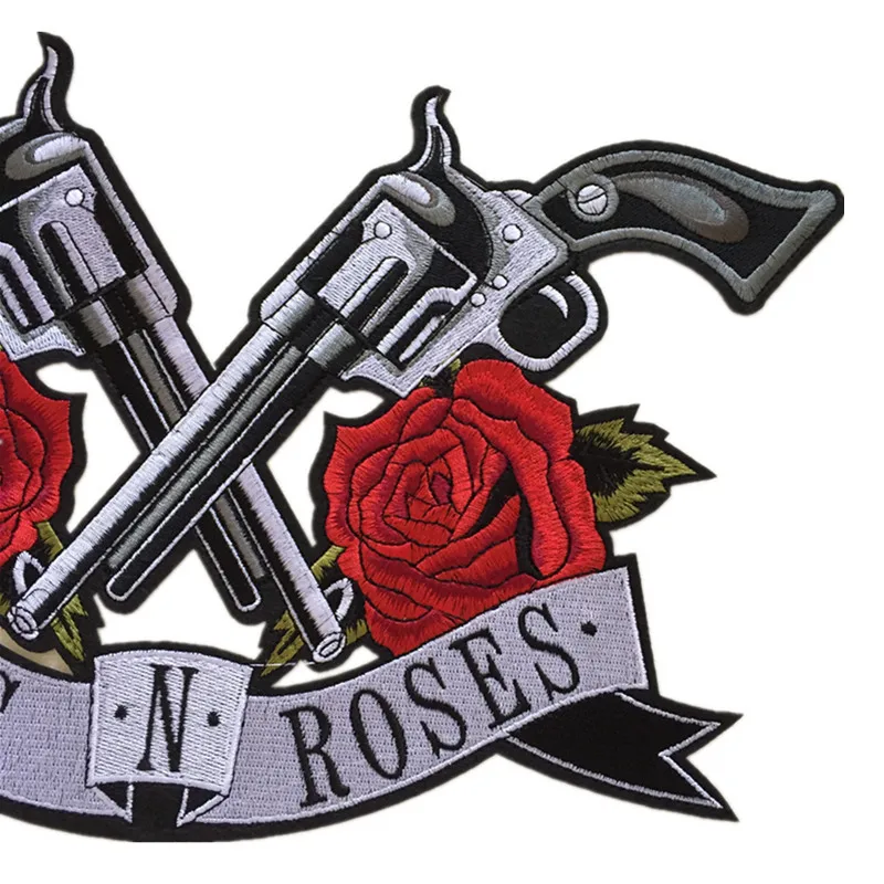Пистолет цветок розы аппликация для одежды вышивка патч ткань наклейка железная
