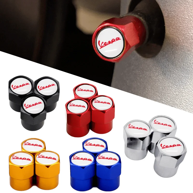 Аксессуары для декора автомобиля колпачки колесного клапана Vespa с логотипом