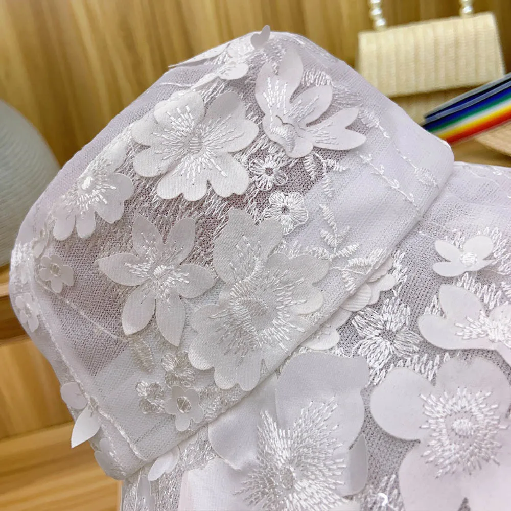 Женская кружевная шляпа Smmer с широкими полями белая Складная Солнцезащитная UV50