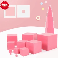 montessori child observation tower baby montessori learning tower sensoryl material toys for children 2 years pink tower toys
