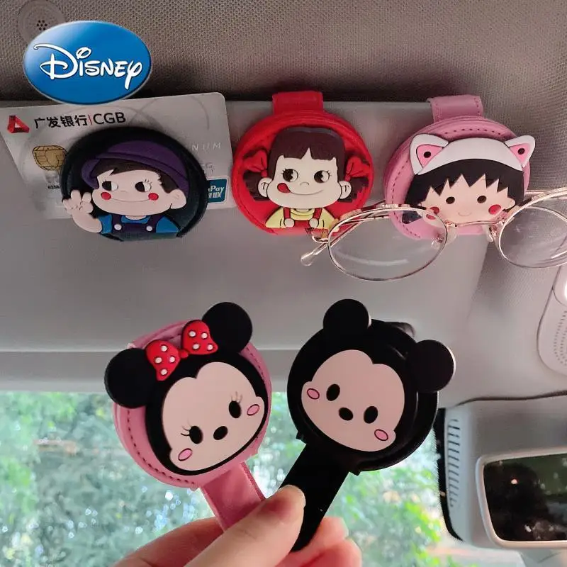 

Disney Mickey Mouse Car Sun Visor Sunglasses Clip Bracket Clip Car Business Card Holder Car Multi-function Storage Clip