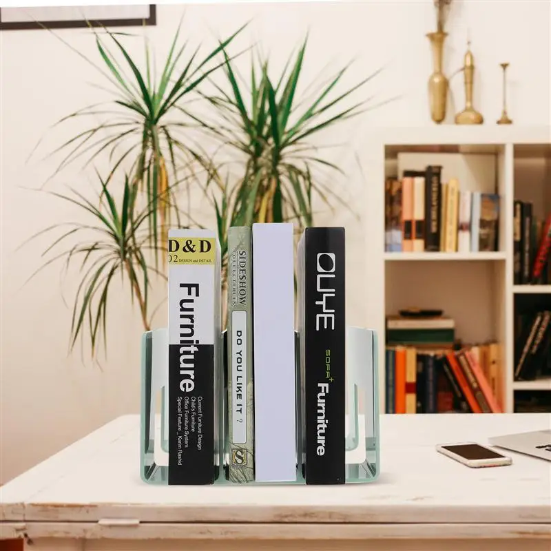 

1pc Creative Bookend Practical Book Organizer Book Shelf Acrylic Book Stand