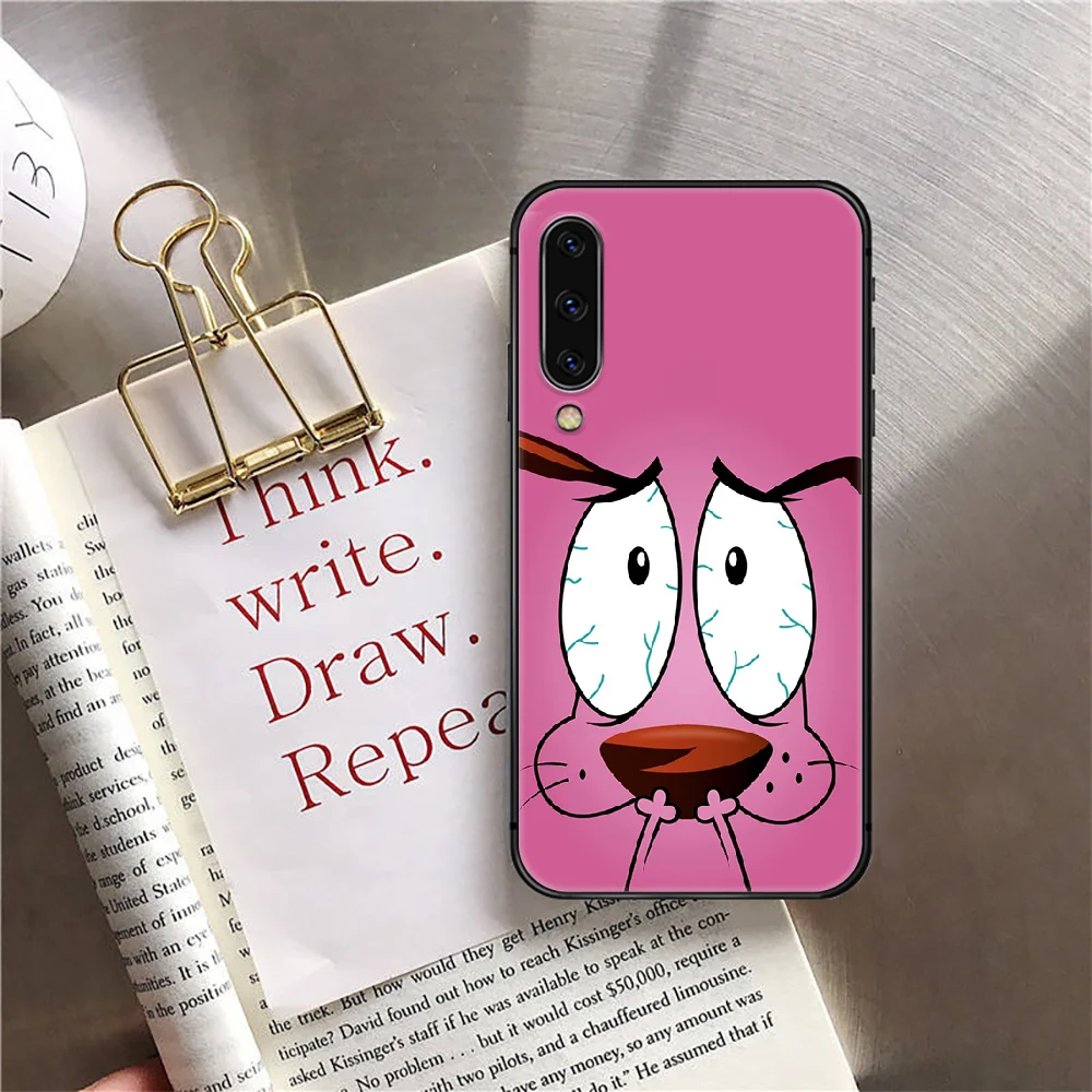 

Cute Dog Cartoon Cowardly Phone Case Cover For Samsung Galaxy A 3 5 7 10 12 20 20E 21S 30 30S 40 50 51 70 71 S Black Silicone