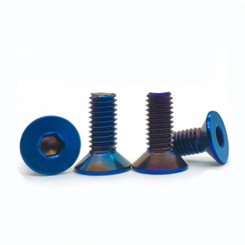 10 шт. мотоциклетный винт 304 из нержавеющей стали Радужный плоский Стандартный