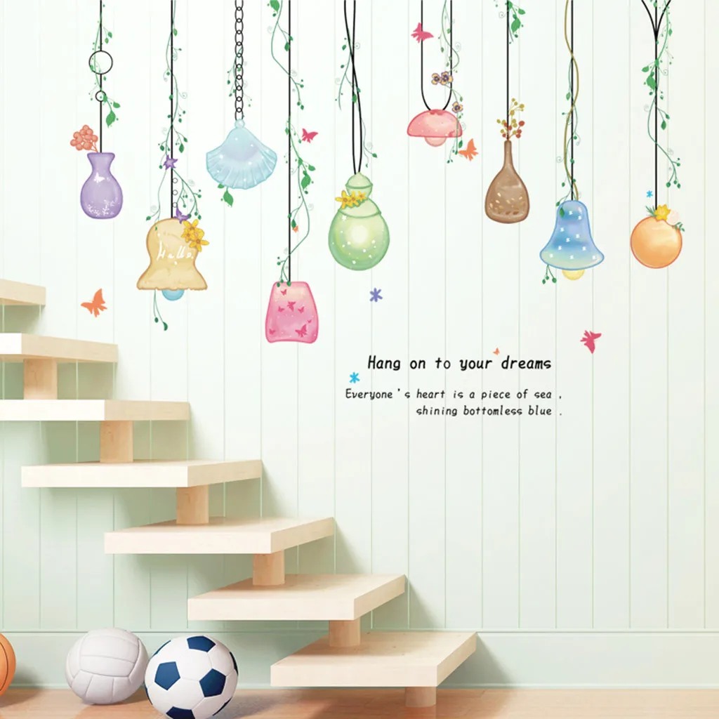 Наклейка KAKUDER стена мультяшный корпус лампы наклейки из ПВХ украшение для