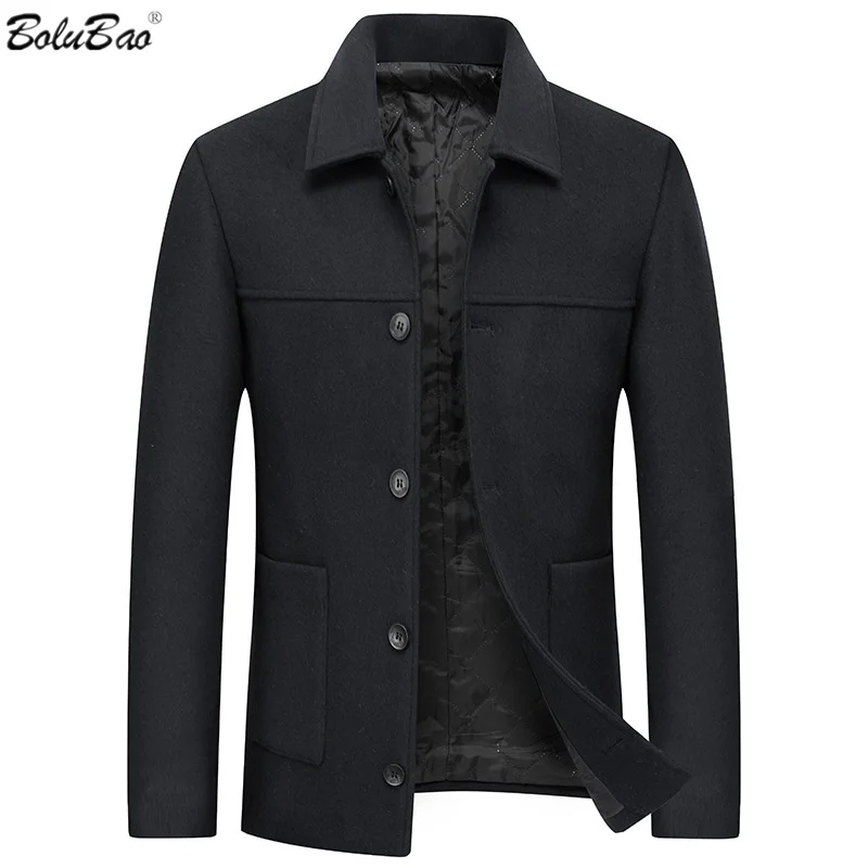 

BOLUBAO Brand Wool Blend Coats Men Winter New Men's High Quality Fashion Thick Casual Wool Coat Fashion Wool Overcoat Male