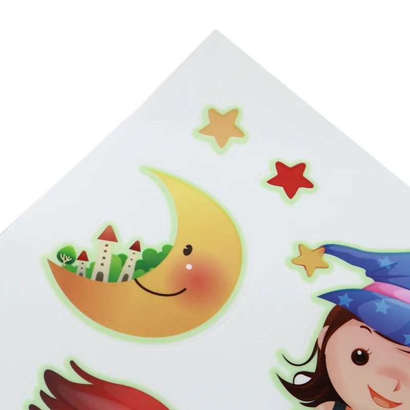 Флуоресцентные наклейки для детской спальни светящиеся звезды ведьма милые