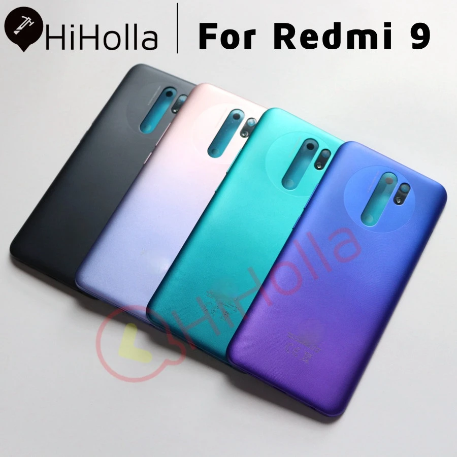 

For Xiaomi Redmi 9 Back Battery Cover Rear Housing Door Case With Power Volume Side Buttons Replace For Redmi 9 Battery Cover