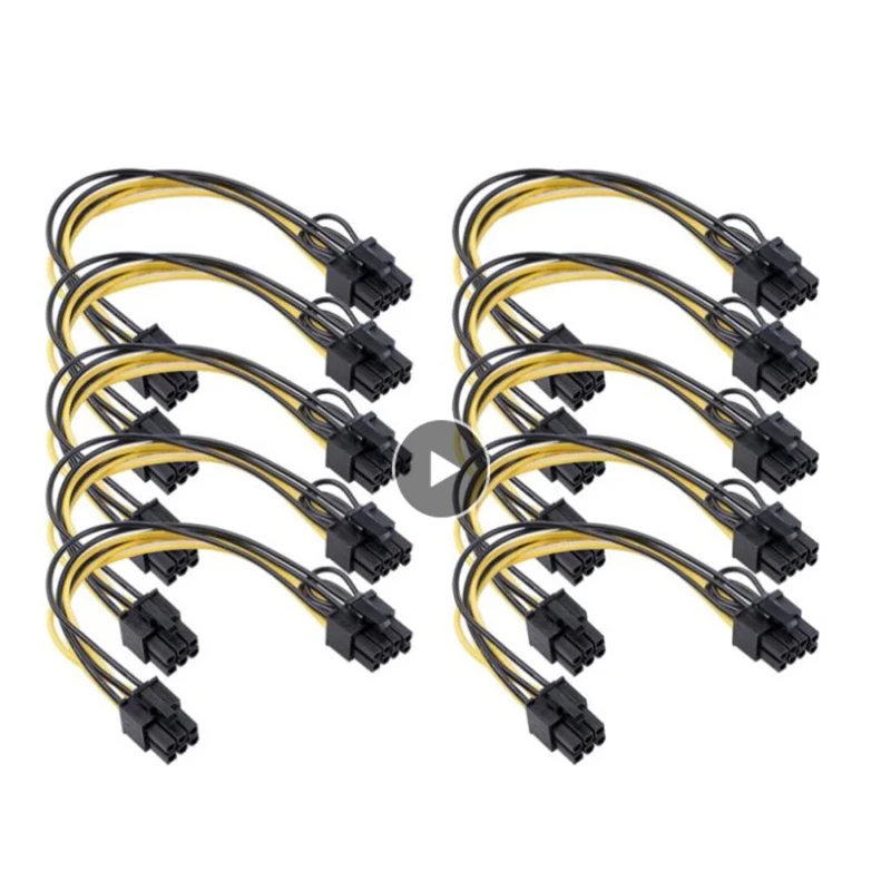

1PC 6 Pin PCI Express To Dual PCIE 8 (6+2) Pin Power Cable 20/50cm Motherboard Graphics Card PCI-E GPU Power Data Cable Splitter