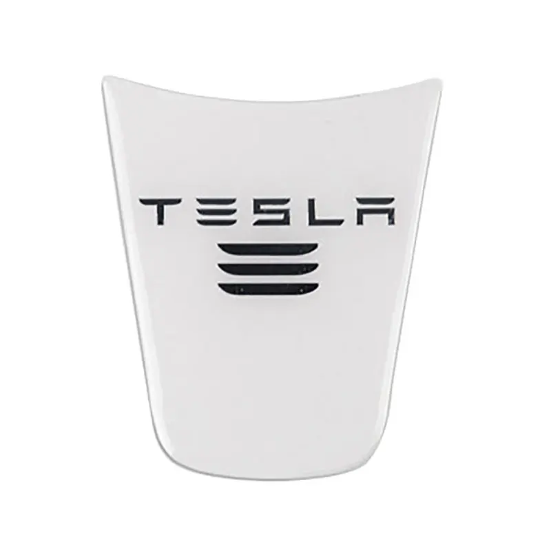 White With Logo Белый внутренний руль Декор колес Стикеры для обклейки автомобиля для Tesla модель 3 18 19 - Название цвета: White With Logo