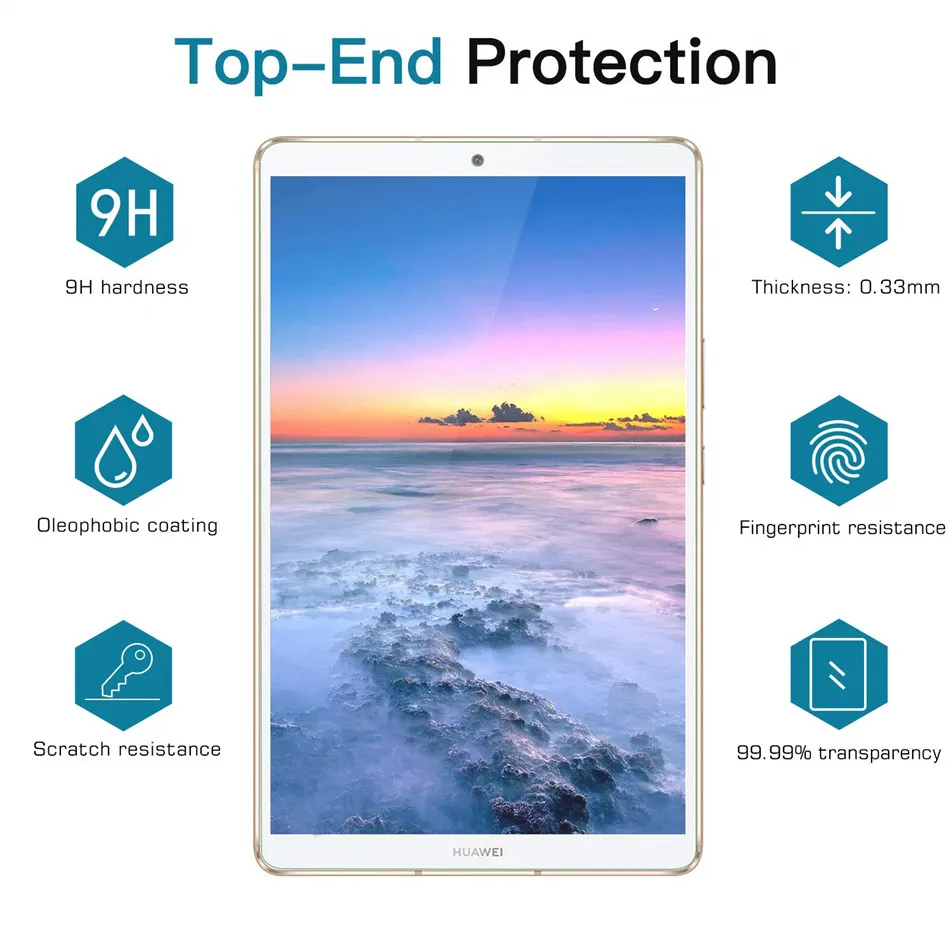 2 Pcs/Pack for Huawei MediaPad M6 8.4 inch VRD-AL09 VRD-W09 2019 Screen Protector Tempered Glass HUAWEI Inch (2019) | Компьютеры и