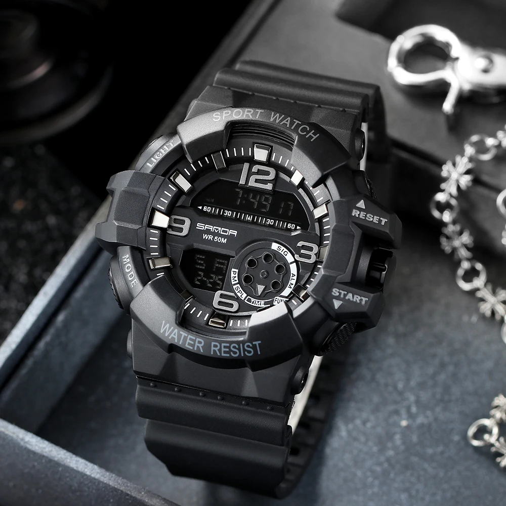 

Original SANDA Watch Sports Led Digital Waterproof Wristwatch Men's Digital Luxury Fashion Electronic Watch Gift Watch for Men