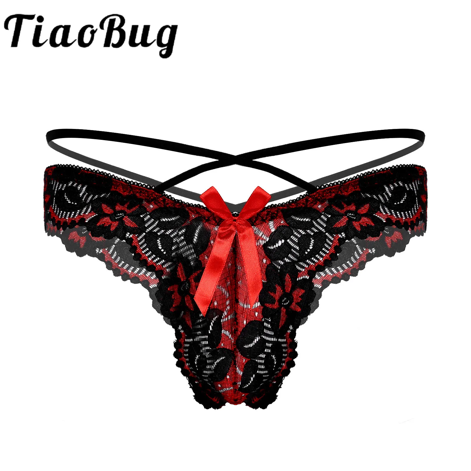 

Мужские открытое кружевное белье в цветочек брюки эротические Гей Трусы-шорты с украшением в виде банта-стринги трусы с низкой талией, Т-обр...