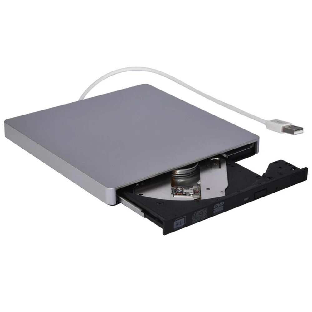 Тонкий внешний USB 2 0 DVD RW CD записывающий привод устройство для чтения дисков