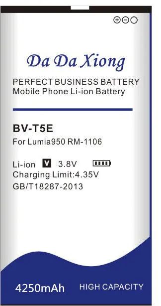 DaDaXiong 4250mAh BV-T5E BVT5E li-ion аккумулятор для телефона Nokia Lumia 950 RM-1106 | Мобильные телефоны и