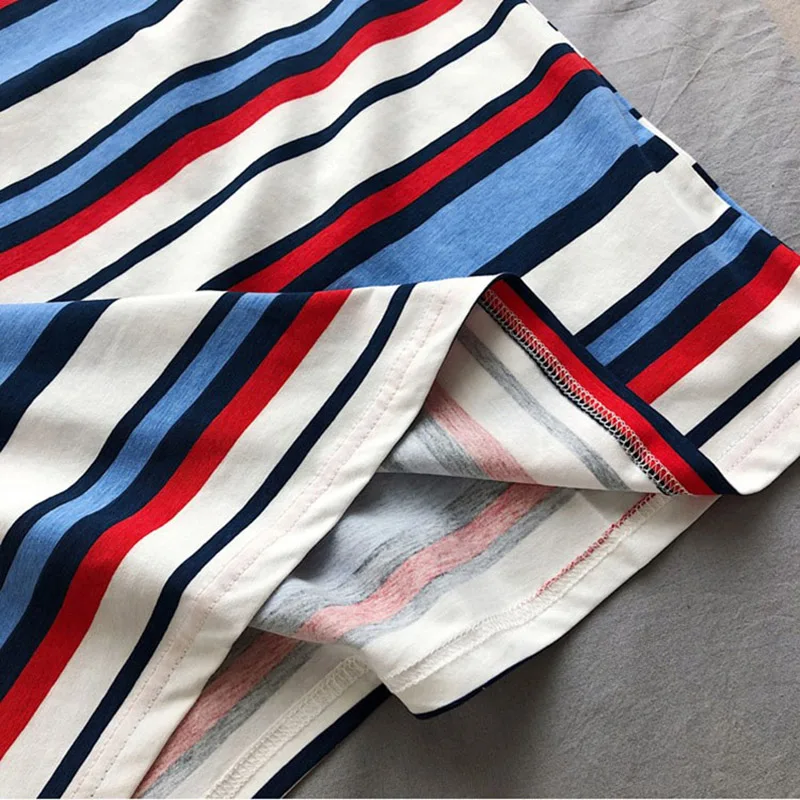 Повседневные полосатые футболки с коротким рукавом мужская одежда 5xl уличная