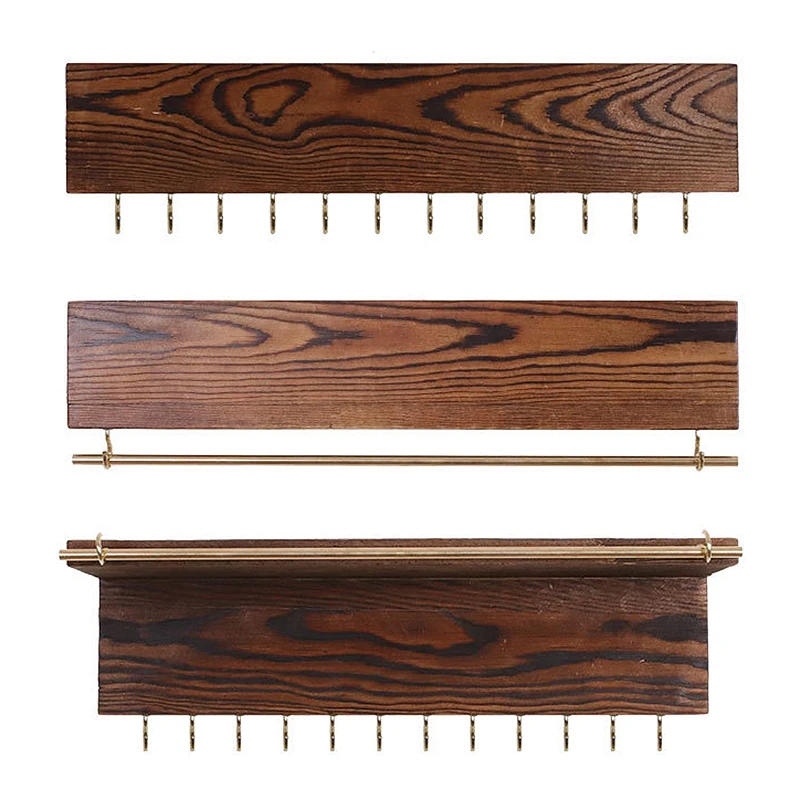 Настенный набор из 3 органайзеров для ювелирных изделий деревянный подвесной