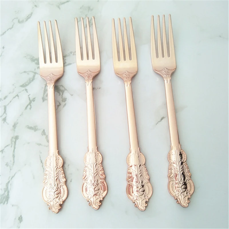 8 комплектов роскошных бумажных тарелок из розового золота с ананасами салфетки