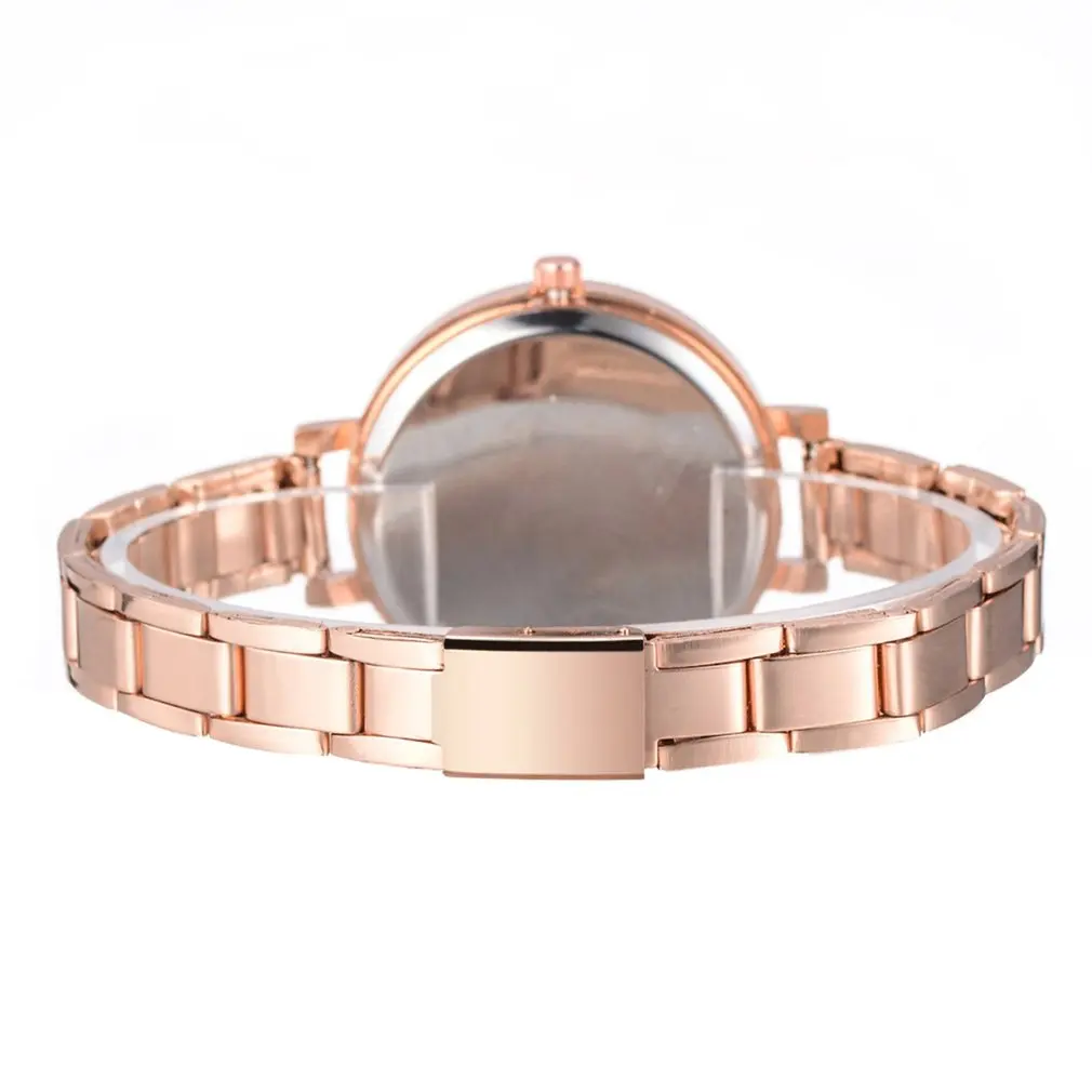 Кварцевые часы для женщин водостойкий стальной ремешок простой узор Женские