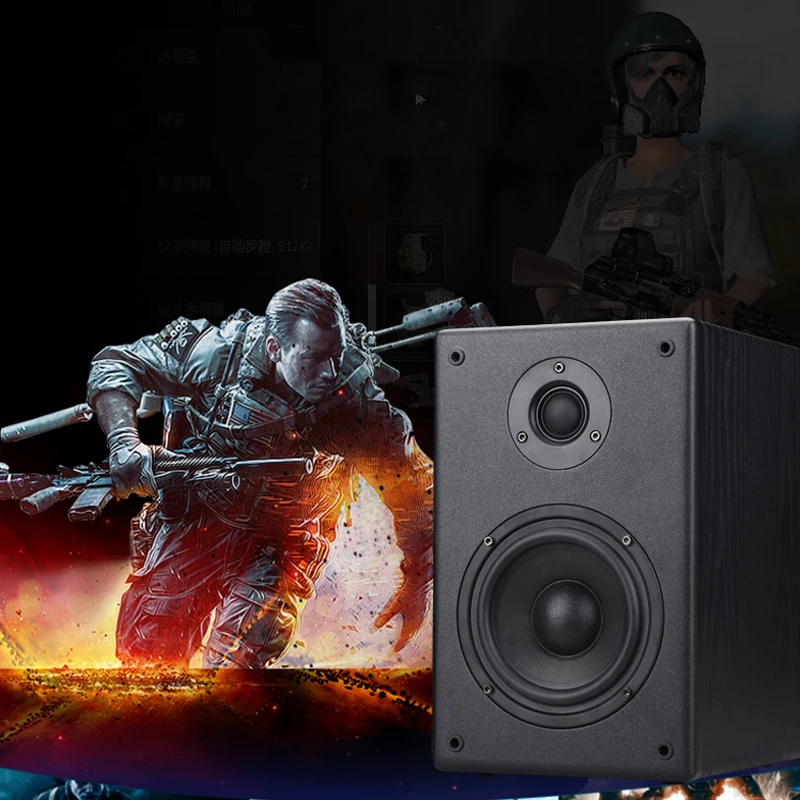 40Вт 5-дюймовый пассивный двухполосный акустический громкоговоритель стерео для домашнего телевизора в гостиной на полке для книг с мощными низкими частотами и компьютерным аудио на стол.