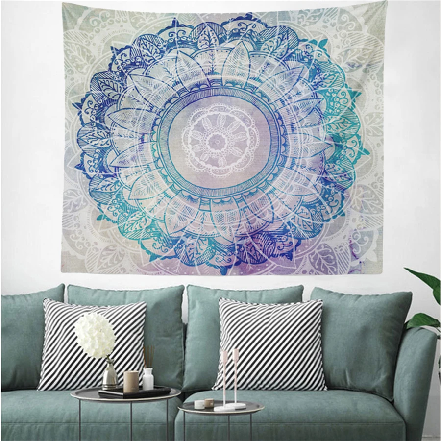 Мандала Лотос гобелен настенный цветочный декор в стиле бохо фон для спальни