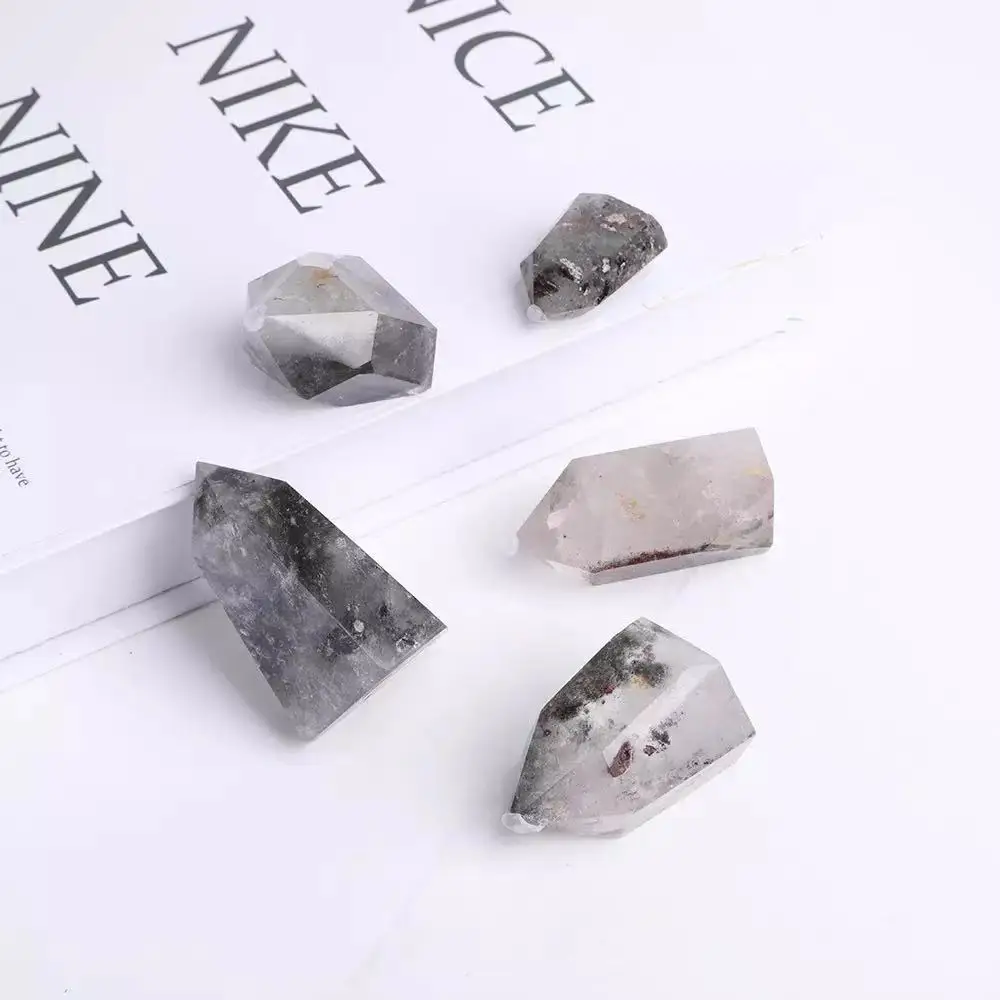 

1pc 50mm-60mm Natural Gemstone Wand Wedding Souvenirs Guests Folk Crafts Healing Green Phantom Crystal Point