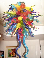 small size blown glass foyer chandelier custom made colorful home lamp