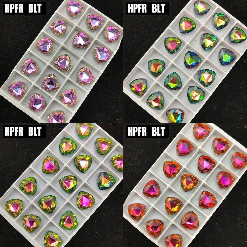 Жир треугольник 18 мм одно отверстие Форма с украшением в виде кристаллов на