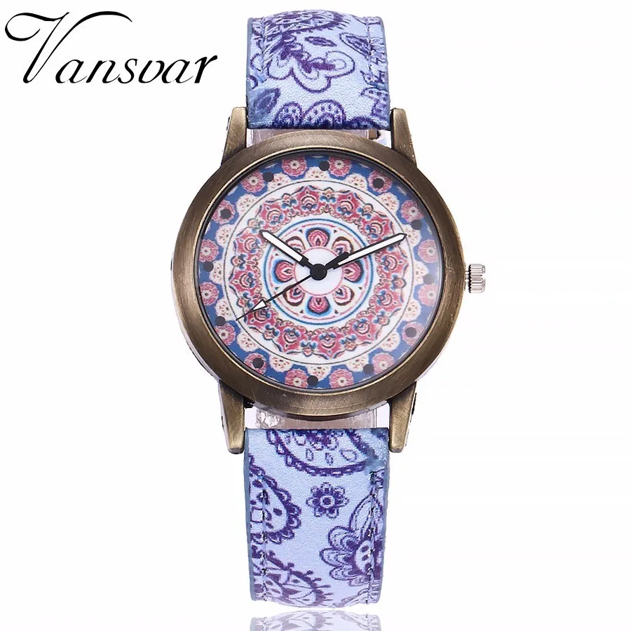 

Dropshipping Women Creative Flower Watches Ladies Fashion Casual Leather Quartz Wristwatches Gift Clock Relogio Feminino Hot