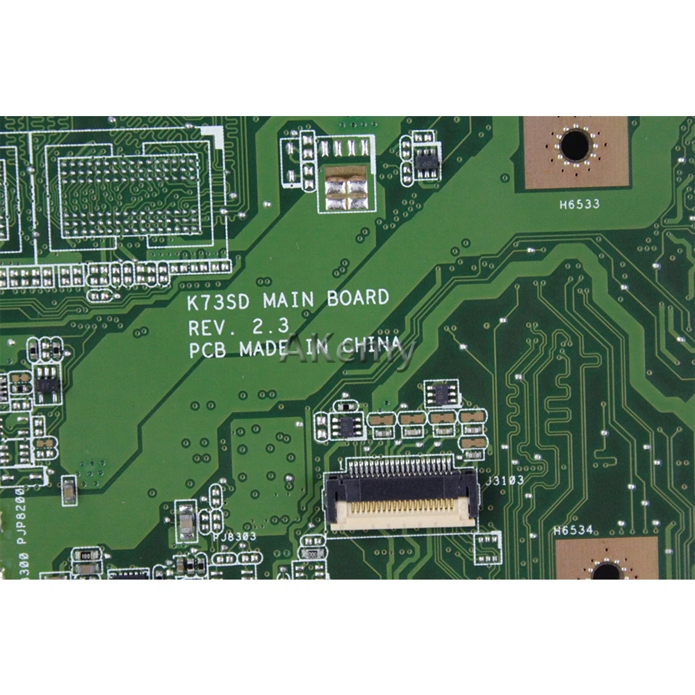 

Akemy K73E/K73SD Laptop motherboard for ASUS K73E K73SD K73S K73SV P73E Test original mainboard HM65