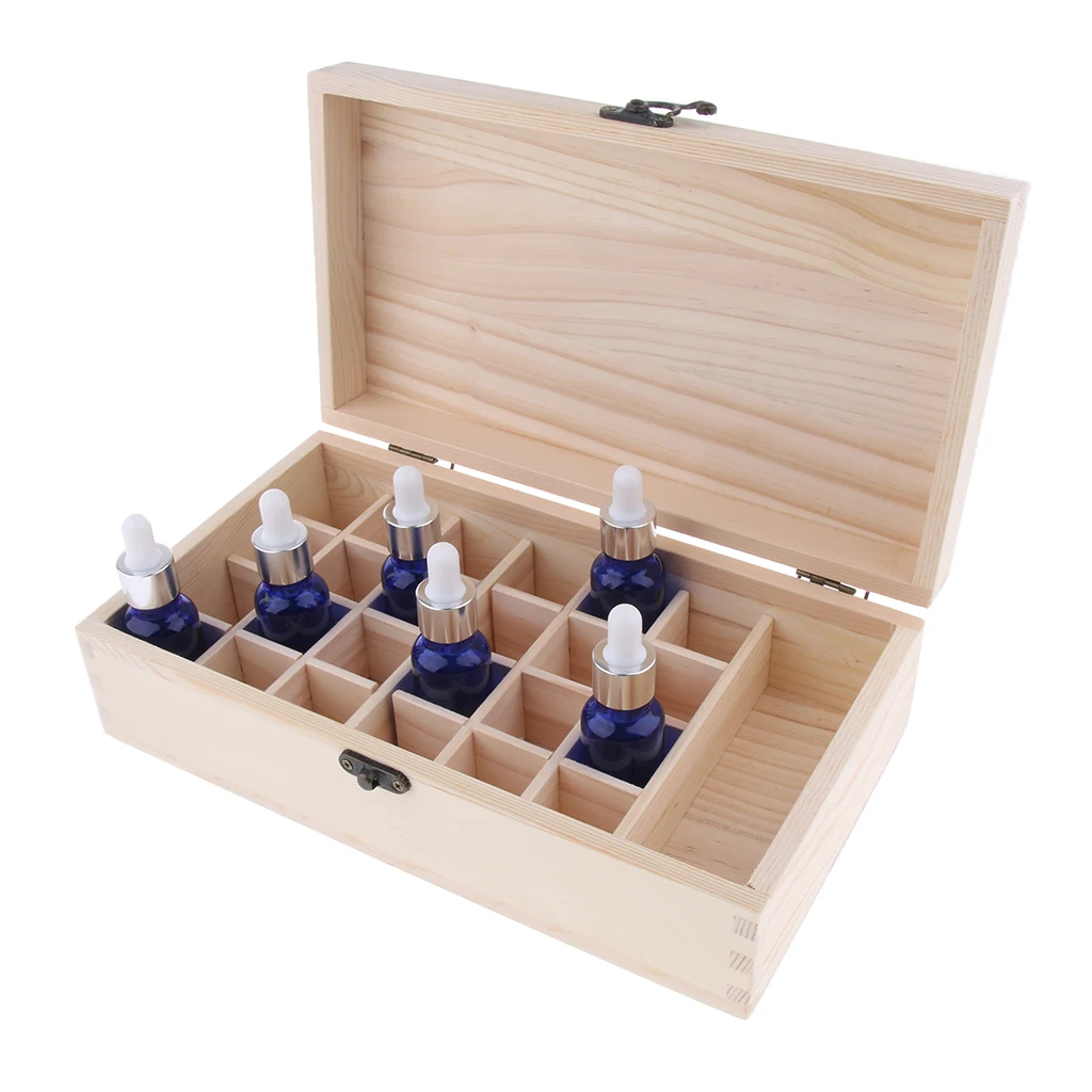

25 Slots Essential Oil Bottle Storage Box Wooden Case Aromatherapy Organizer