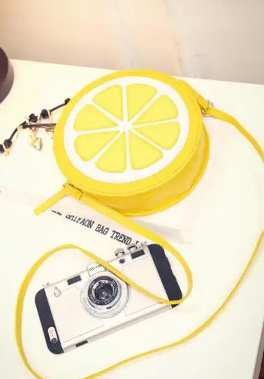 2019 круговой оранжевый лимон женская сумка сумки-мессенджеры на застежках через