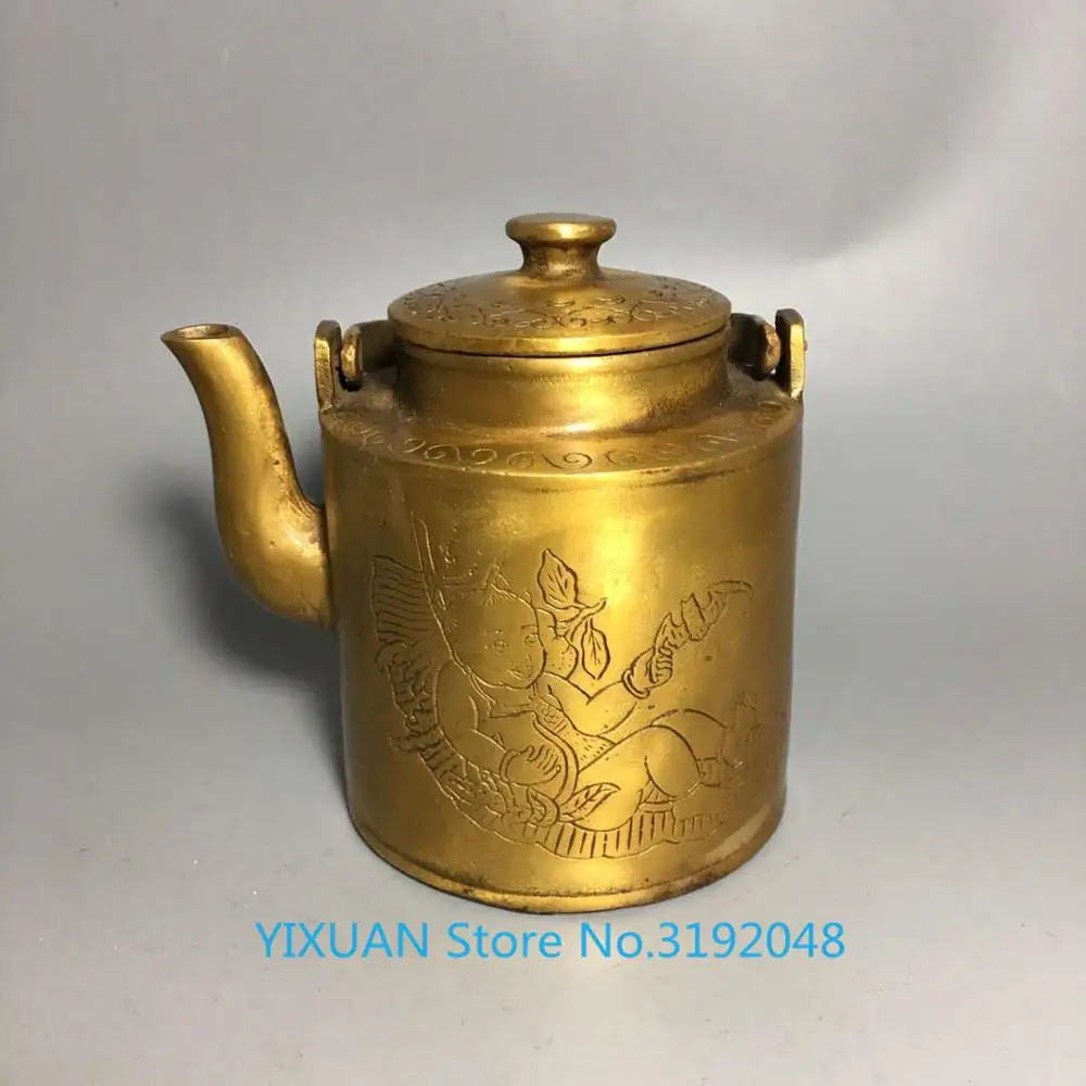 

Восстановите древние способы сделать старую латунную винную кастрюлю fu shou tong, чтобы разместить реквизит для кино и телевидения