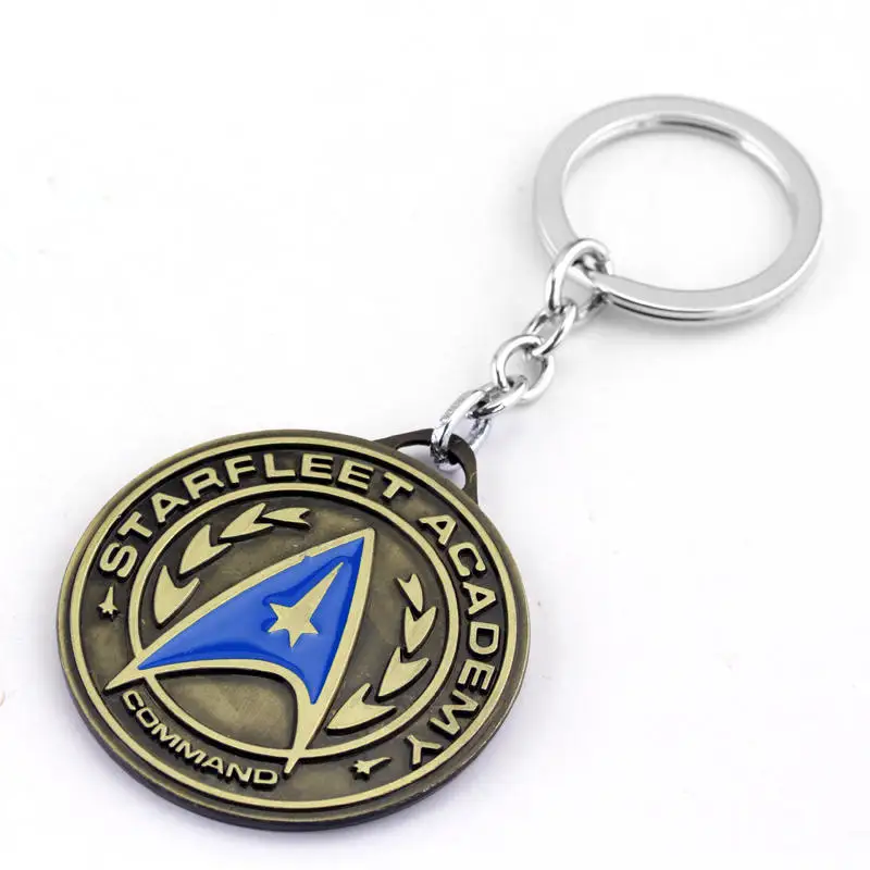 

Gold Silver Color Key Chain Star War Trek Communicator Darkness Starfleet Key Chains for Men Woman Jewelry Accessories