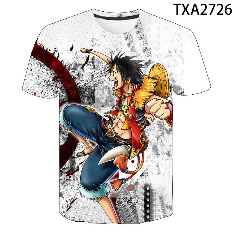 

New Summer One Piece Luffy Fashion 3D Printed T Shirt Streetwear Men Women Children Short Sleeve Boy girl Kids Casual Top Tees